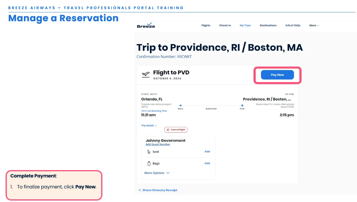Start payment process by clicking Pay Now